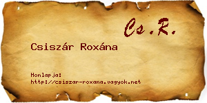 Csiszár Roxána névjegykártya